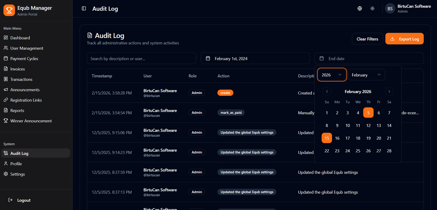 Equb Management System